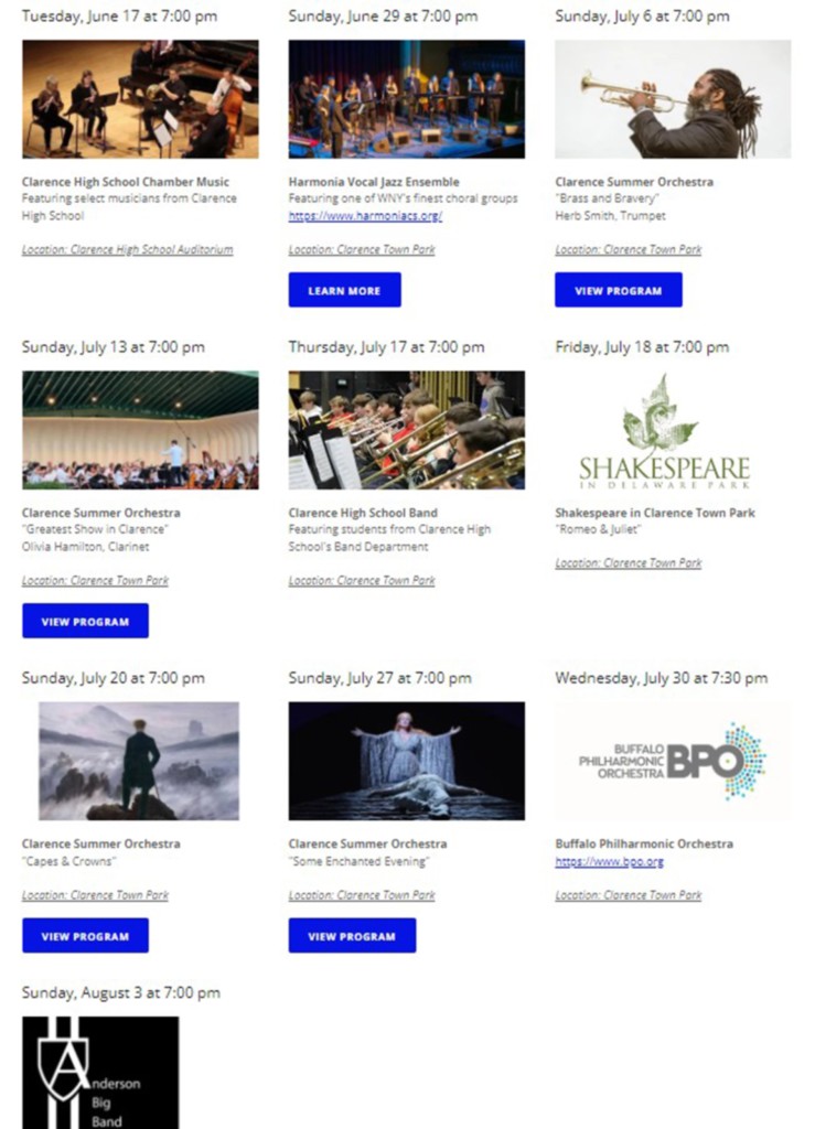 Clarence 2025 Summer Concerts