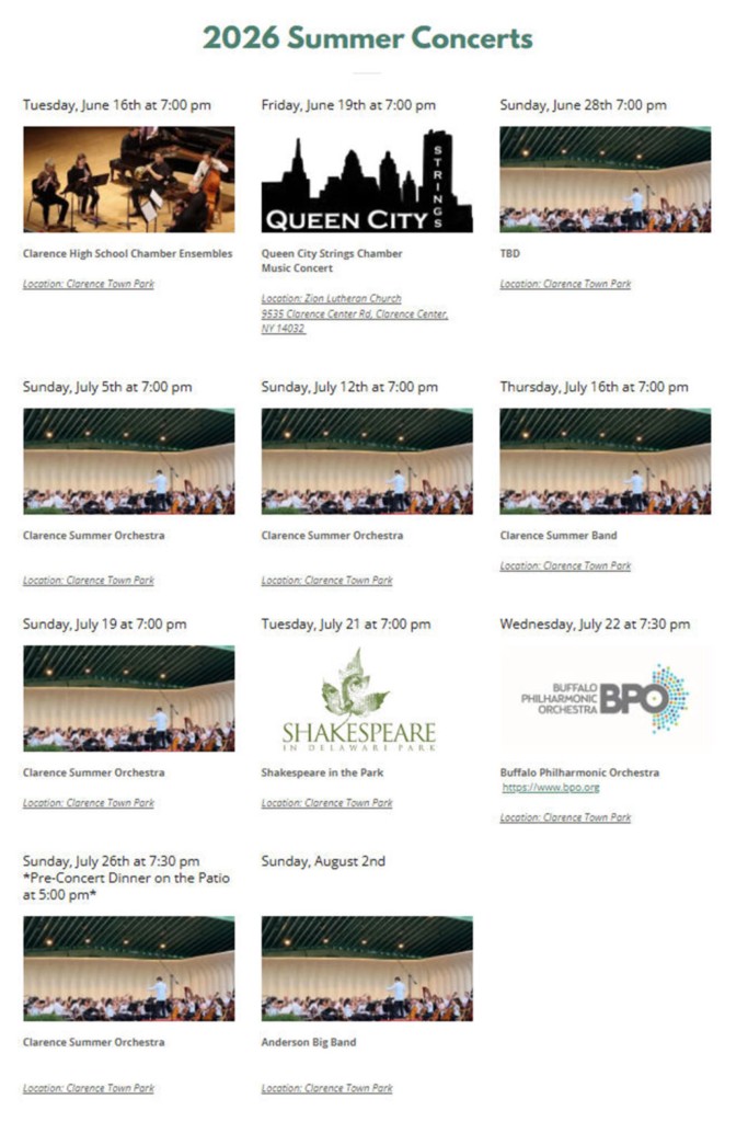 Clarence 2025 Summer Concerts Clarence 2025 Summer Concerts