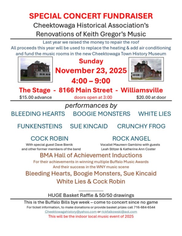 Concert Fundraiser for The Cheektowaga Historical Association